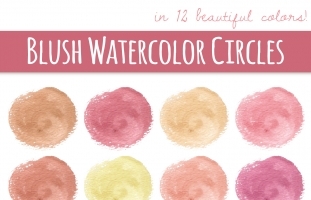 Blush Watercolor Circles Clip Art