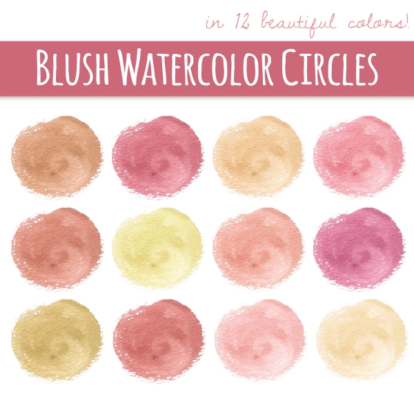 Download Blush Watercolor Circles Clip Art 