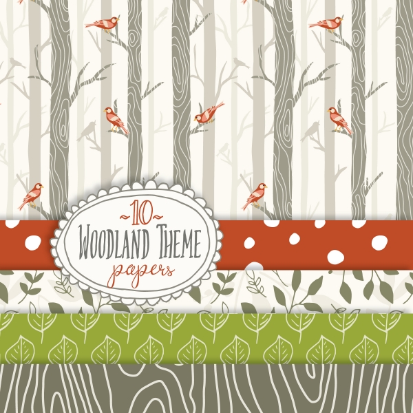 Download Woodland Theme Pattern & Papers 