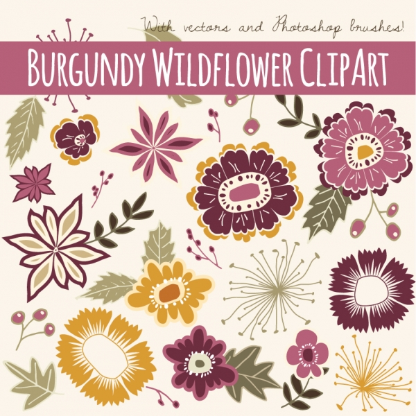 Download Burgundy Wildflowers 