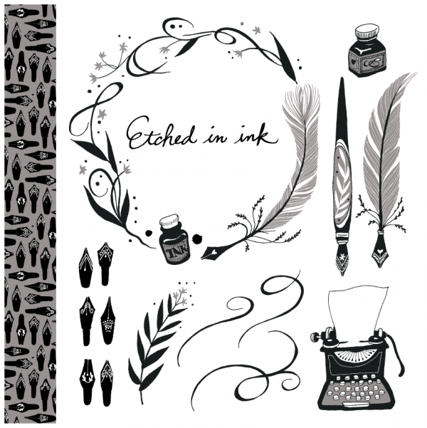 Download Etched in Ink - Vector Clip Art Set 