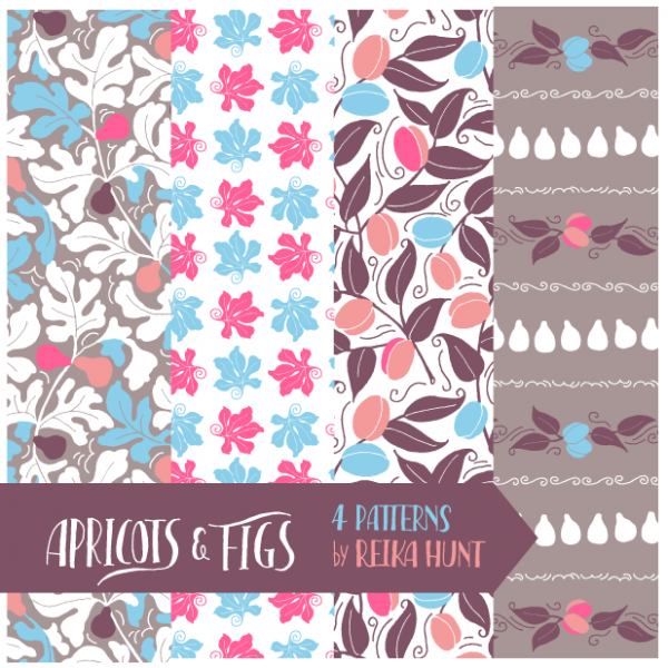 Download Figs and Apricots - Pattern Set (Vector) 