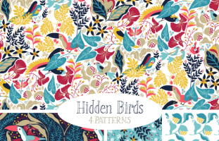 Hidden Birds - Pattern Set (vector)