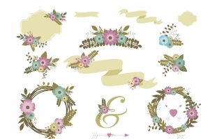 Floral Clipart, Flower Clipart,