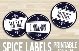 2" Printable Spice Labels: