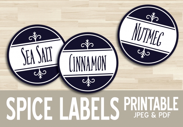 Download 2" Printable Spice Labels: Fleur De Lis 