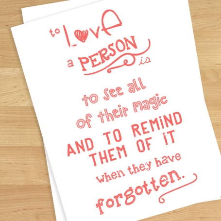 “To Love a Person” Printable Card