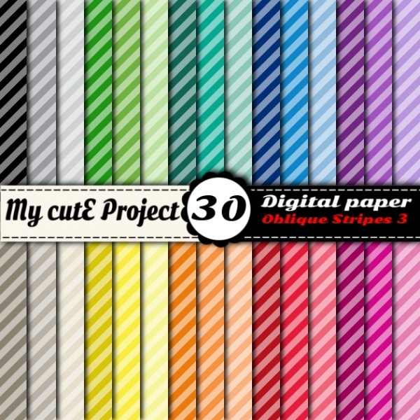 Download Stripes Oblique 3 - DIGITAL PAPER Pack - A4 & 12x12 inches 