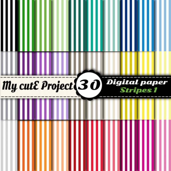 Download Stripes 1 - DIGITAL PAPER Pack - A4 & 12x12 inches 