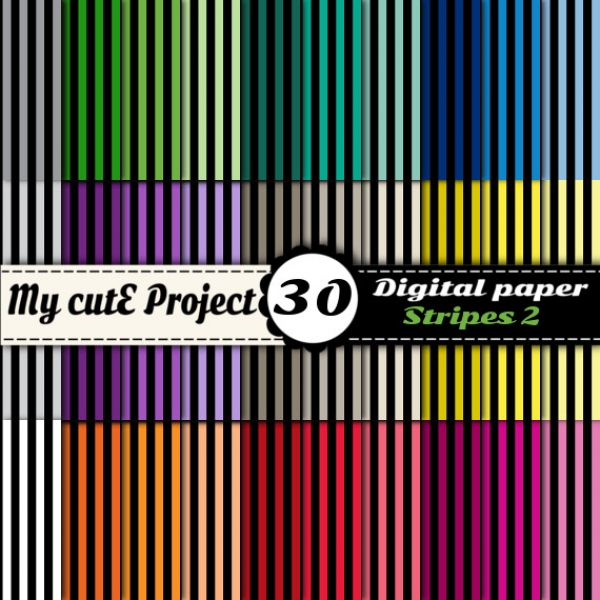 Download Stripes 2 - DIGITAL PAPER Pack - A4 & 12x12 inches 