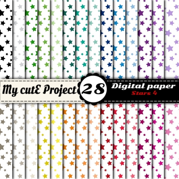 Download Stars 4 - DIGITAL PAPER Pack - A4 & 12x12 inches 
