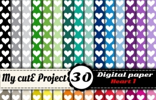 Hearts 1 - DIGITAL PAPER Pack - A4