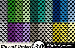 Hearts 2 - DIGITAL PAPER Pack - A4