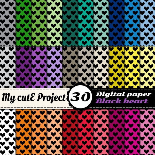 Download Hearts 2 - DIGITAL PAPER Pack - A4 & 12x12 inches 