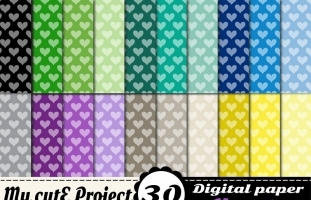 Hearts 3 - DIGITAL PAPER Pack - A4