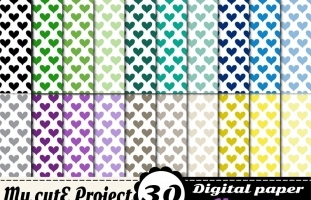 Hearts 4 - DIGITAL PAPER Pack - A4
