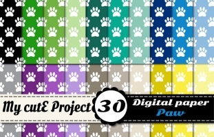 Paw prints 1 - DIGITAL PAPER Pack