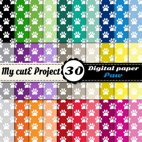 Paw prints 1 - DIGITAL PAPER Pack