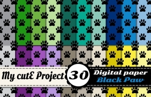 Paw prints 2 - DIGITAL PAPER Pack