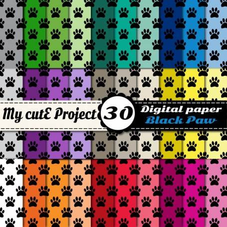 Paw prints 2 - DIGITAL PAPER Pack