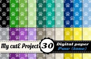 Paw prints 3 - DIGITAL PAPER Pack