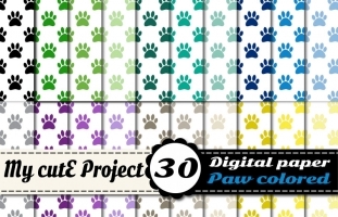 Paw prints 4 - DIGITAL PAPER Pack
