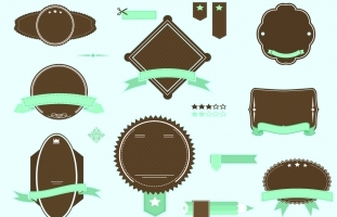 Retro Ribbons Banners Frames Pack 2