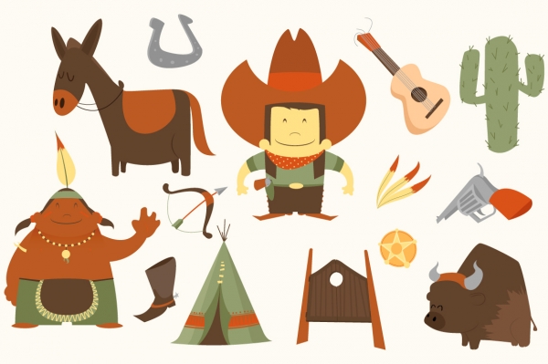 Download cowboy western clipart pack 