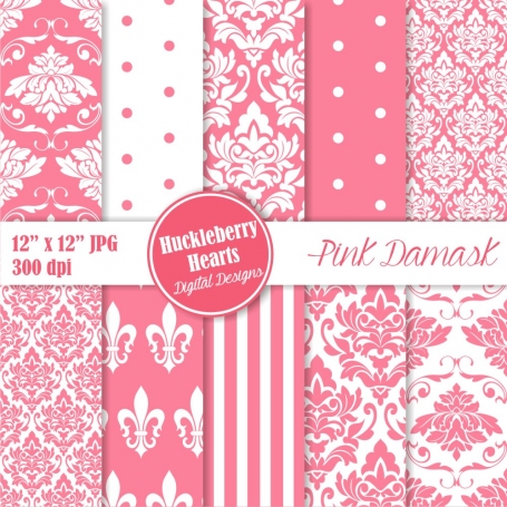 Pink Damask Paper