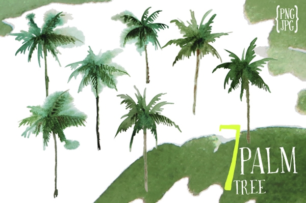 Download 7 watercolor palm tree 