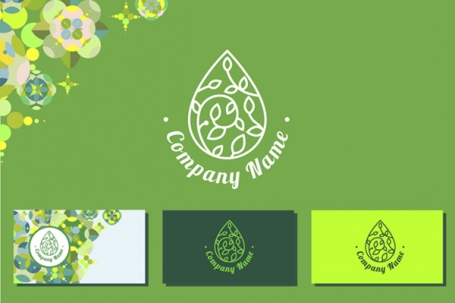 Green drop logo template