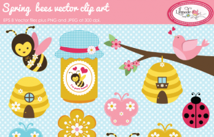 Bees and bugs clip arts