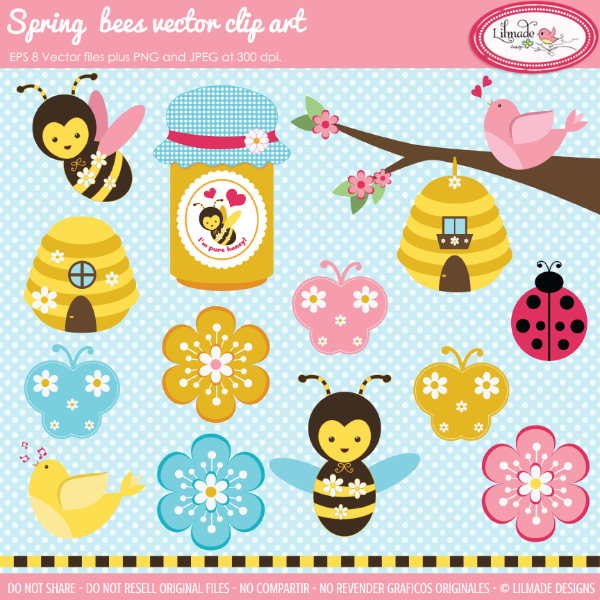 Download Bees and bugs clip arts 