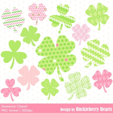 shamrock clipart, digital