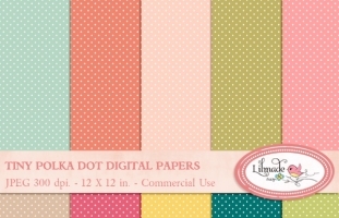 Tiny polka dot digital papers