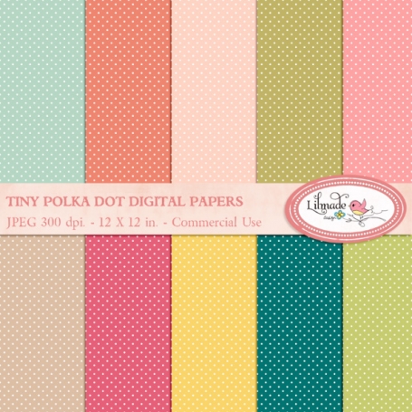 Tiny polka dot digital papers