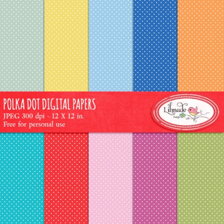 Polka dot digital papers freebie