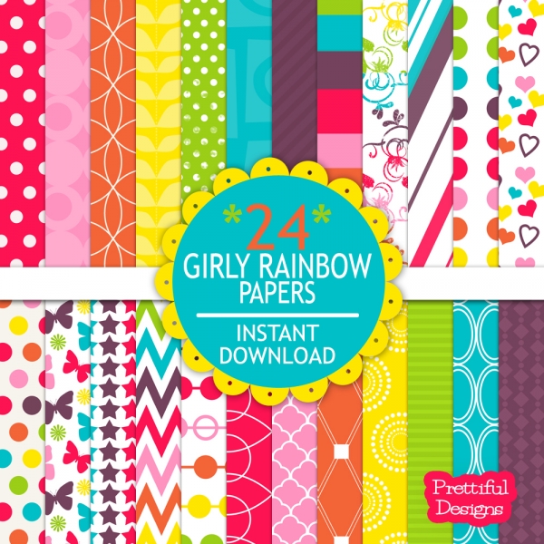 Download Girly Rainbow Paperpack 