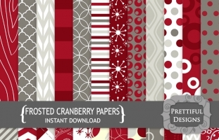 Frosted Cranberry Digital Paperpack