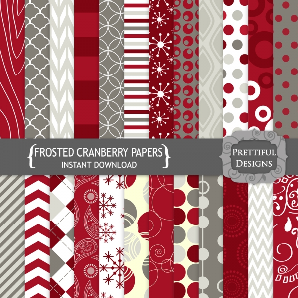 Download Frosted Cranberry Digital Paperpack 