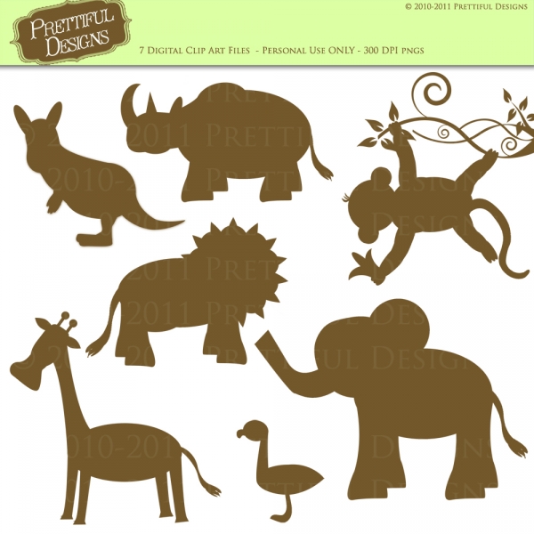 Download Zoo Animal Clip Art Silhouettes 