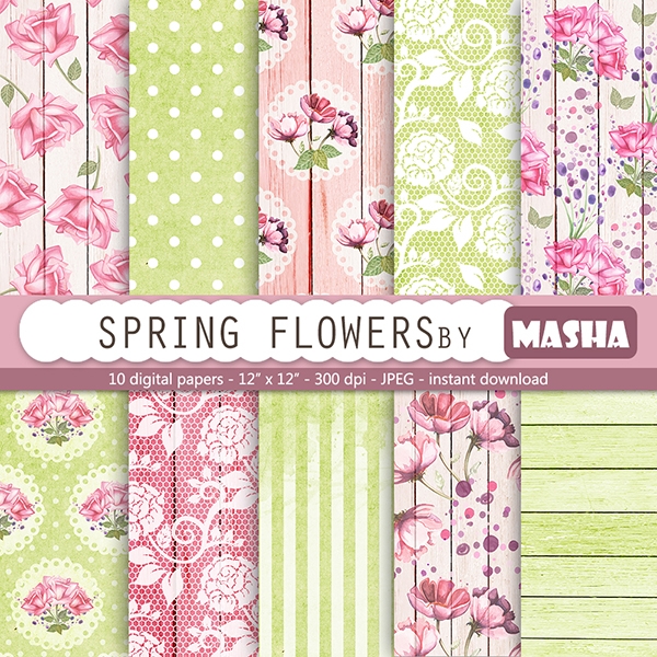 Download Flowers Digital Paper 