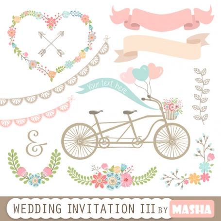 Wedding Invitation Clip Art III