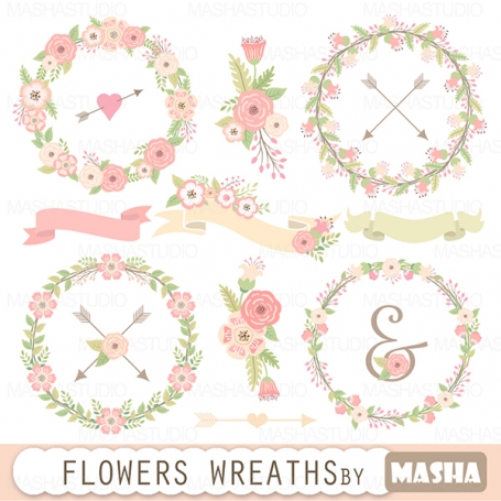 Flower Wreaths Clip Art