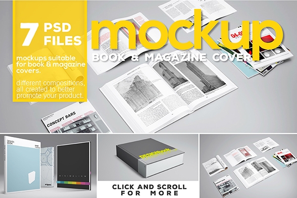 Download Book & Magazine Cover Mockup 