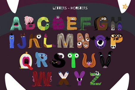 Alphabet with Letters- Monsters