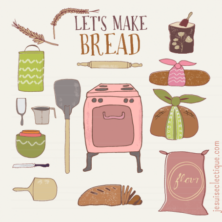 Bread and baking vintage feel clip