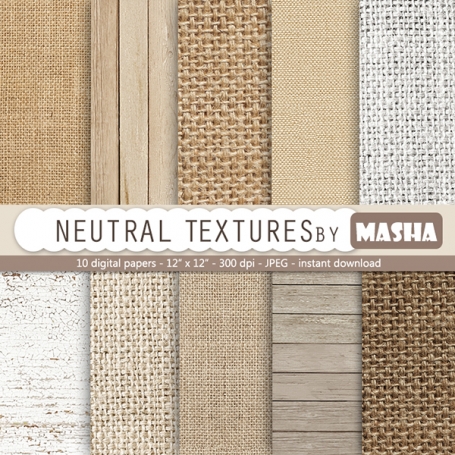 NEUTRAL TEXTURES DIGITAL PAPERS