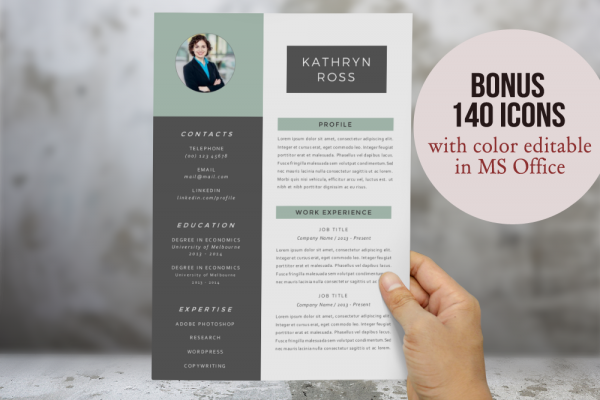 Download 3 in 1 Modern Resume Templates for MS Word 