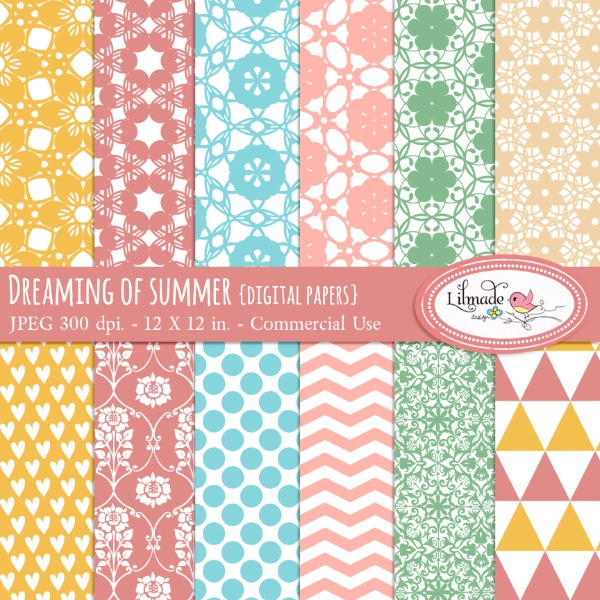 Download Dreaming of Summer Digital Papers 